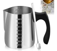 VAIAV Pot de Fusion Cire Bougie 900 ML Bain Marie Chocolat Bol de Fusion avec Graduation, Cuillère et Poignée pour DIY Bougie et Savon Fabrication