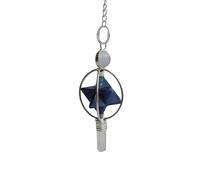 Vaibhav Jewellers Pendule étoile Merkaba Lapis Lazuli - Pierre de guérison en cristal naturel pour radiesthésie, équilibre des chakras et travail énergétique, pendentif lapis lazuli pour éveil