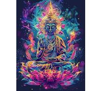 VAIIEYO 5D Diamond Painting Adulte Bouddha, Peinture Diamant Religion, Diamond Painting Adulte Canevas Diamant kit Complet Point De Croix Broderie Salon Chambre Autocollant Mural Décoration 30x40cm-4