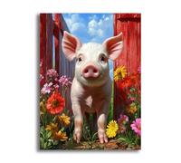 VAIIEYO 5D Diamond Painting Adulte Cochon, Diamond Painting Animal, Canevas Peinture Diamant Kit Complet Point De Croix Broderie Salon Chambre Autocollant Mural Décoration 30x40cm-759