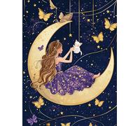 VAIIEYO 5D Diamond Painting Adulte Femme, Peinture Diamant Lune, Canevas Broderie Diamant Kit Complet Point De Croix Broderie Salon Chambre Autocollant Mural Décoration 30x40cm-63