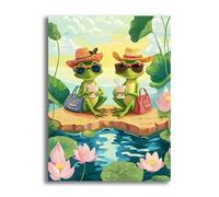 VAIIEYO 5D Diamond Painting Adulte Grenouille, Diamond Painting Animal, Canevas Peinture Diamant Kit Complet Point De Croix Broderie Salon Chambre Autocollant Mural Décoration 30x40cm-232