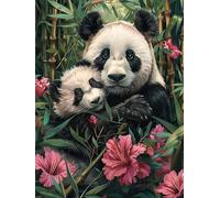 VAIIEYO 5D Diamond Painting Adulte Panda, Peinture Diamant Animal, Diamond Painting Adulte Canevas Diamant kit Complet Point De Croix Broderie Salon Chambre Autocollant Mural Décoration 30x40cm-3