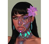 VAIIEYO 5D Diamond Painting Africain, Broderie Diamant African Woman, Canevas Diamant kit Complet Point De Croix Broderie Salon Chambre Autocollant Mural Décoration 30x40 cm