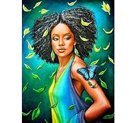 VAIIEYO 5D Diamond Painting Africain, Broderie Diamant African Woman, Canevas Diamant kit Complet Point De Croix Broderie Salon Chambre Autocollant Mural Décoration 30x40 cm