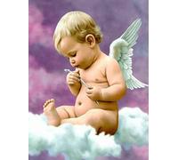 VAIIEYO 5D Diamond Painting Ange, Broderie Diamant Enfant, Canevas Diamant kit Complet Point De Croix Broderie Salon Chambre Autocollant Mural Décoration 30x40 cm