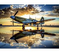 VAIIEYO 5D Diamond Painting Avion, Broderie Diamant ciel, Canevas Diamant kit Complet Point De Croix Broderie Salon Chambre Autocollant Mural Décoration 30x40 cm