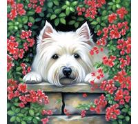 VAIIEYO 5D Diamond Painting Chien, Broderie Diamant Animal, Canevas Diamant kit Complet Point De Croix Broderie Salon Chambre Autocollant Mural Décoration 35x35 cm