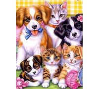VAIIEYO 5D Diamond Painting Chien, Broderie Diamant Animaux, Canevas Diamant kit Complet Point De Croix Broderie Salon Chambre Autocollant Mural Décoration 30x40cm-22