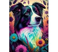 VAIIEYO 5D Diamond Painting Chien, Broderie Diamant Animaux, Canevas Diamant kit Complet Point De Croix Broderie Salon Chambre Autocollant Mural Décoration 30x40cm