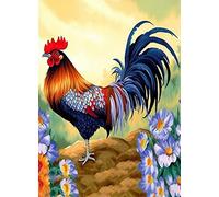 VAIIEYO 5D Diamond Painting Coq, Broderie Diamant Animal, Canevas Diamant kit Complet Point De Croix Broderie Salon Chambre Autocollant Mural Décoration 30x40 cm