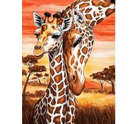 VAIIEYO 5D Diamond Painting Girafe, Broderie Diamant Animal, Canevas Diamant kit Complet Point De Croix Broderie Salon Chambre Autocollant Mural Décoration 30x40 cm