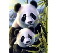 VAIIEYO 5D Diamond Painting Panda, Broderie Diamant Animal, Canevas Diamant kit Complet Point De Croix Broderie Salon Chambre Autocollant Mural Décoration 30x40cm-44