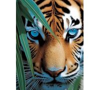 VAIIEYO 5D Diamond Painting Tigre, Broderie Diamant Animaux, Canevas Diamant kit Complet Point De Croix Broderie Salon Chambre Autocollant Mural Décoration 30x40cm-30