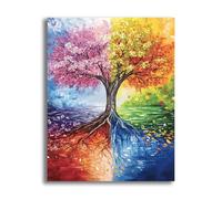 VAIIEYO 5D DIY Arbre Diamond Painting Adulte, Usine Diamant Painting Canevas Broderie Diamant Kit Complet Point De Croix Broderie Salon Chambre Autocollant Mural Décoration 30x40cm-3