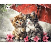 VAIIEYO 5D DIY Chat Diamond Painting Adulte, Animaux Diamant Painting Canevas Broderie Diamant Kit Complet Point De Croix Broderie Salon Chambre Autocollant Mural Décoration 30x40cm-58