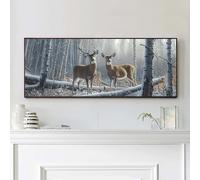VAIIEYO Cerf Diamond Painting Grande Taille, Animal Broderie Diamant Grande Taille Canevas Broderie Diamant Kit Complet Point De Croix Broderie Salon Chambre Autocollant Mural Décoration 30x80cm-5