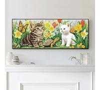 VAIIEYO Chat Peinture Numero Adulte, Grand XXL Kit Peinture Numero Adulte Tortue, Avec Pinceau and Peinture Acrylique, Activité détente et créative, Cadeau Décoration Murale(30 * 80cm Pas de cadre)