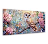 VAIIEYO DIY Forme Spéciale Chouette Diamond Painting Adulte, Livre Diamant Painting Pour Débutant, Canevas Kit Point De Croix Broderie Salon Chambre Autocollant Mural Décoration Cadeau 30x60cm