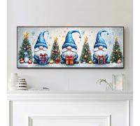 VAIIEYO Noël Diamond Painting Grande Taille, Gnome Broderie Diamant Grande Taille Canevas Broderie Diamant Kit Complet Point De Croix Broderie Salon Chambre Autocollant Mural Décoration 30x80cm-3
