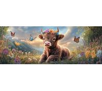 VAIIEYO Vache Diamond Painting Grande Taille, Papillon Broderie Diamant Grande Taille Canevas Broderie Diamant Kit Complet Point De Croix Broderie Salon Chambre Autocollant Mural Décoration 30x80cm