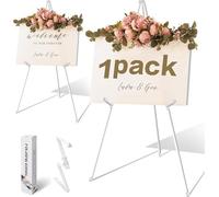 VAIIGO Chevalet Blanc pour Panneau de Mariage, chevalet d'art Pliable pour Sol réglable de 168 cm, chevalet trépied instantané pour Affichage de Peinture, chevalet de Douche de Mariage (1 pièce)