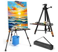 VAIIGO Chevalet de Peinture, Chevalets d'Artiste Réglable de 52 à 146 cm, Chevalets Aluminium Portable sur Pied sur Table et Sol avec Sac, Support de Toile Pour Peinture, Affiche et Publicité, Mariage
