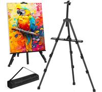 VAIIGO Chevalet pour peinture, affiche de mariage, chevalet pliable réglable de 153 cm, chevalet de table en métal pour peinture de mariage, panneau de douche, chevalet de chevalet (noir)
