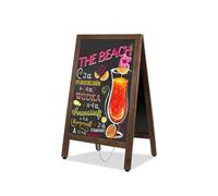 VAIIGO Chevalet Publicitaire Extérieur 105x45cm Tableau Noir Magnétique Double Face Grand Panneau, Tableau à Craie Stop Trottoir, Chevalet Bois Pour Pour Menu Sandwich Restaurant, Bar, Fête, Commerce
