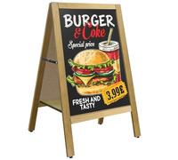 VAIIGO Chevalet Stop Trottoir 45x85 cm Tableau Ardoise Magnétique Double Face - Chevalet Publicitaire Ardoise Extérieur avec Étagère, Panneau Troittoir Restaurant pour Menu, Café, Bar, Mariage