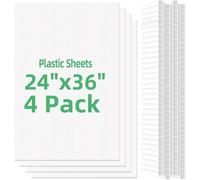 VAIIGO Lot de 4 feuilles de plastique ondulées vierges de 3 mm pour panneau de vente de garage, cour, panneau en A, avertissements, séparateurs, travaux manuels, emballage - 61 x 91,4 cm