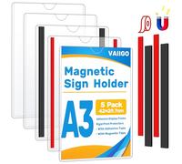 VAIIGO Lot de 5 cadres magnétiques A3, autoadhésifs, avec ruban adhésif et bande magnétique, porte-feuille, pour cadre d'information, cadre d'information, autocollant