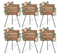 VAIIGO Lot de 6 chevalets épais pour affichage de panneau de mariage et affiche, chevalet portable réglable de 168 cm, trépied, chevalets pliables en métal supportant 4,5 kg, support photo pour