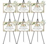 VAIIGO Set de 6 Chevalets de Table Portables, Chevalet Télescopique Métal pour Panneau Bienvenue, Affiche, Peinture - Usage pour Exposition Commerce, Présentation Professionnelle, Décoration