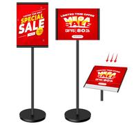 VAIIGO Support pour affiches A4 - Support robuste avec panneau en acrylique, support de menu pour affichage vertical et horizontal-Noir