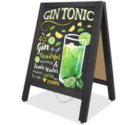 VAIIGO Tableau Ardoise Chevalet Stop Trottoir 65x43cm - Magnétique Chevalet Menu Double Face - Tableau Noirs Présentoir Publicitaire pour Publicité Extérieur Restaurant, Commerce, Café, Fête