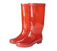 VaiKanhai Bottes en caoutchouc - Chaussures de pluie hautes pour homme - Chaussures aquatiques longues - Séchage rapide - Sans maille - Couleur rouge - Chaussures tee-shirt pour homme - Hiver 39