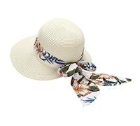 VaiKanhai Chapeau d'été pour femme - Large chapeau de paille - Pliable - Protection contre le soleil - 50+ - Chapeau tropical, d, taille unique