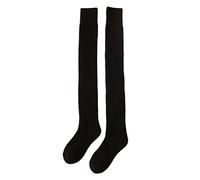 VaiKanhai Chaussettes épaisses et chaudes en laine pour femmes - Cercle - Couleur unie - Automne - Hiver - Chaussettes hautes en laine - Avec chaussettes en polaire - Pour homme, a, taille unique