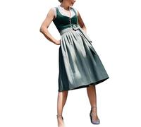 VaiKanhai Chemisier Dirndl pour femme 2025, costume allemand, manches courtes, imprimé, costume de bière, costume médiéval, costume d'Halloween pour enfants, vert, XXL