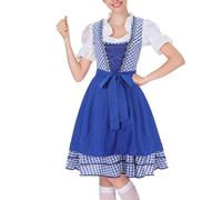VaiKanhai Chemisier Dirndl pour femme - Costume d'Halloween pour femme - Costume médiéval - Kim Possible, bleu, L