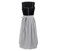 VaiKanhai Chemisier Dirndl pour femme, robe en velours avec tablier Dirndl, robe folklorique pour femme, cape noire, costume de pirate pour femme, Noir , M