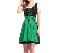 VaiKanhai Dirndl - Chemisier traditionnel pour femme - Vêtement de travail bavarois - Oktoberfest - Cosplay - Noir - Gothique, vert, XL