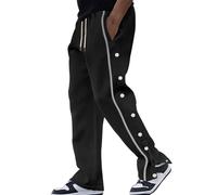 VaiKanhai Pantalon de jogging pour homme avec cordon de serrage, pantalon de jogging, pantalon de loisirs, pantalon de sport avec boucle, pantalon de survêtement pour homme, Noir , 3XL
