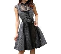 VaiKanhai Robe Dirndl pour femme - Robe traditionnelle allemande de fête de la bière - Cosplay - Renaissance - Robe à épaules dénudées, Noir , L