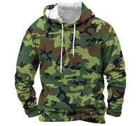 VaiKanhai Veste de survêtement pour homme - Camouflage - Hiver - Chaud - Polaire - Pull de travail pour homme - En coton - Camouflage - Avec capuche - Pull d'hiver chaud pour homme, Vert armée., XXL