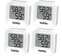 Vaikby Lot de 4 thermomètres hygromètres numériques d'intérieur - Hygromètre et thermomètre d'ambiance - Haute précision - Facile à lire - Économie d'énergie - Pour l'intérieur comme le salon, la