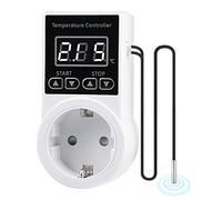 Vaileal 1 prise thermostatique numérique, régulateur de température avec sonde, régulateur de thermostat numérique avec écran LCD, pour reptiles, incubateurs, serres, aquaculture