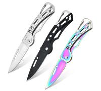 Vaileal 3 Pièces Petit Couteau Pliant : Couteau de Poche, mini pliant tranchant, Couteau EDC, Outdoor à Deux Mains Pour le Plein Air, le Camping, la Survie