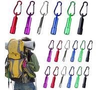 Vaileal Lot de 18 mini lampes de poche LED - En aluminium coloré - Avec mousqueton - Portable - Petit pour l'école, l'extérieur, la chasse, la randonnée, l'urgence